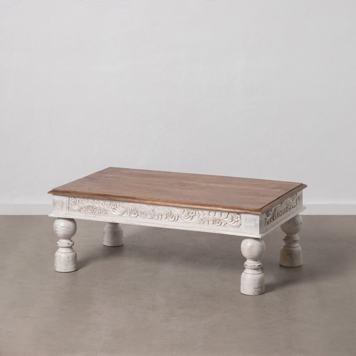 Centre Table White Natural 120 x 70 x 45 cm